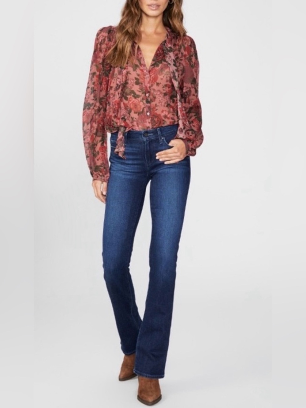Paige manhattan high waist bootcut jeans summer breeze 28